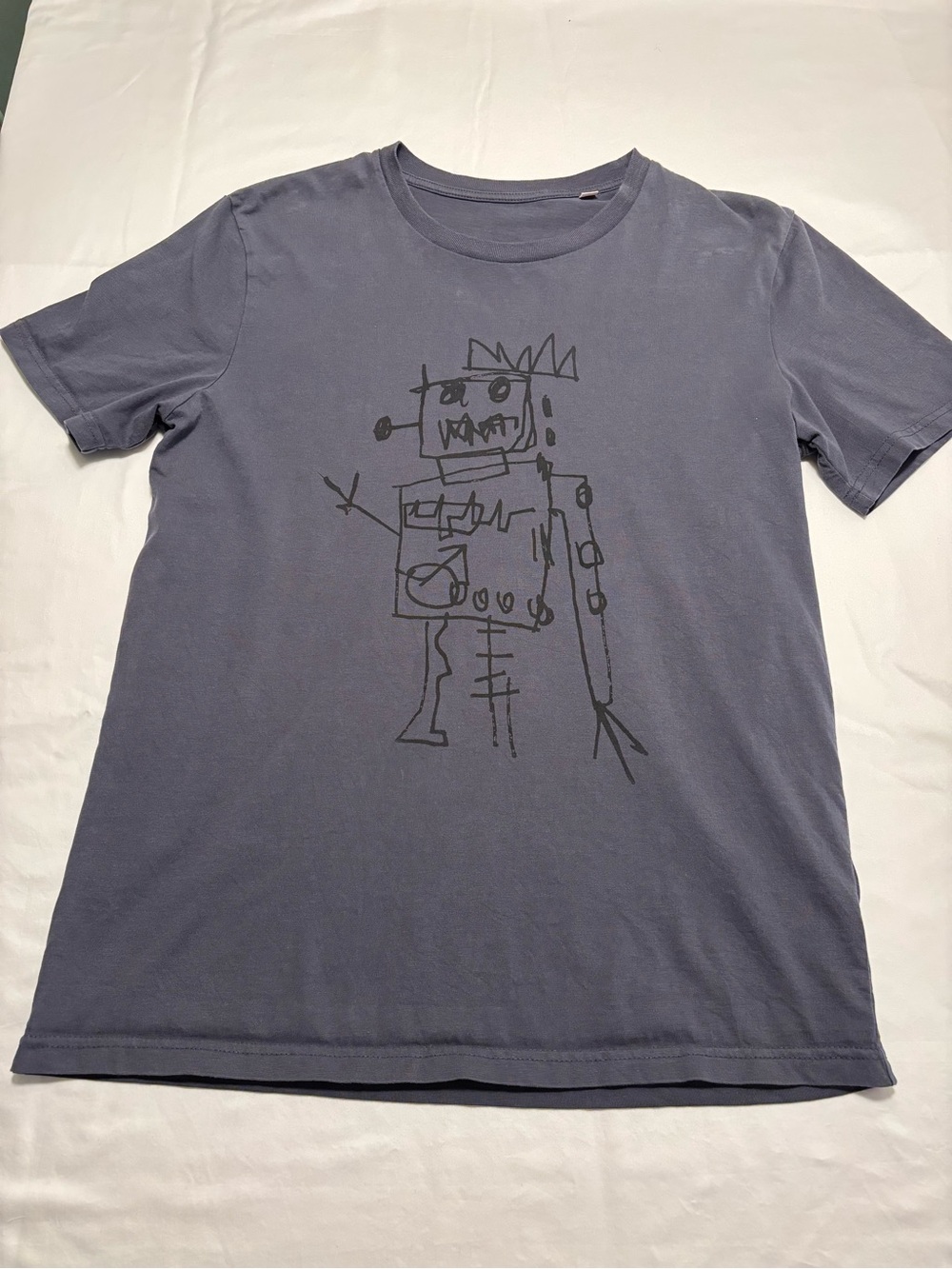Mens Short Sleeve Graphic Tee in Slate Blue